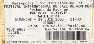 Wilco Ticket